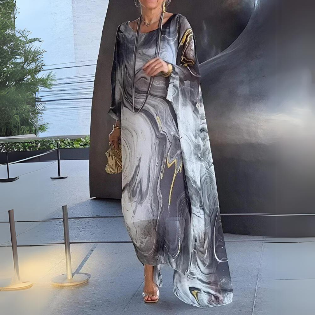 Drune | Schlankmachendes Seidenchiffon-Eleganzkleid