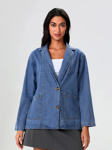 Drune | Denim Blazer mit Klassischer Passform
