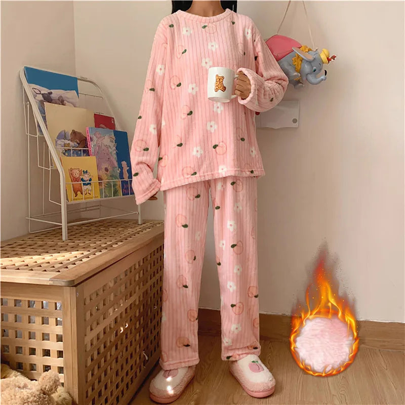 Drune | Fleece Komfort Pyjama - Süß, Warm und Bequem in 7 Trendy Varianten