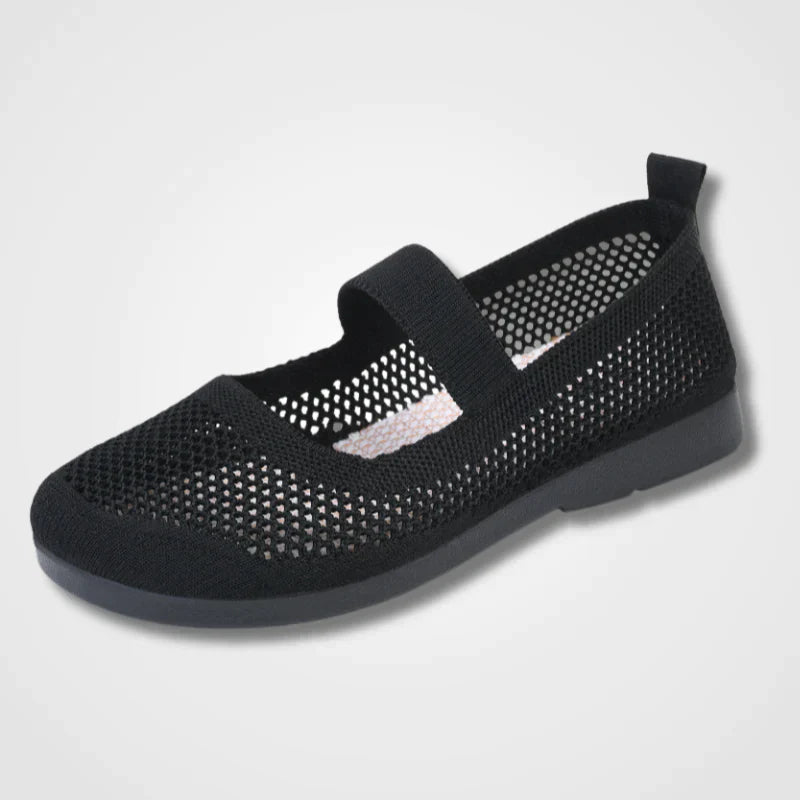 Drune | Orthopädische Luftige Gestrickte Riemenflachschuhe