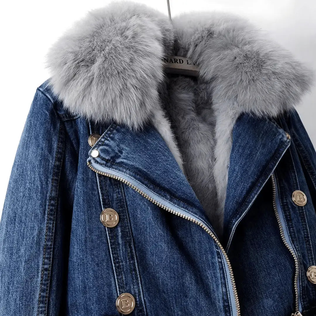 Drune | Urban Eleganz Denim & Pelzjacke