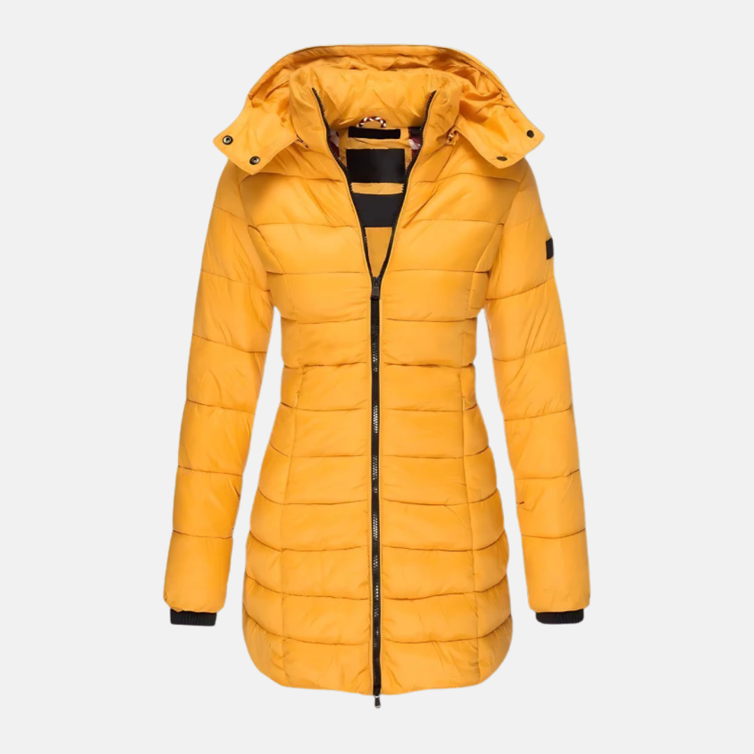 Drune | Pufferjacke - Slim Fit - Mittellang - Mit Kapuze - Gerippte Bündchen