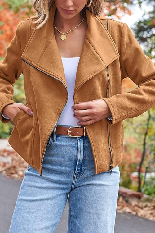 Drune | Up Pocketed Faux Suede Motorradjacke (in 7 Farben)