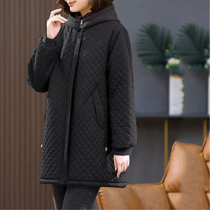 Drune | Warme fleecegefütterte gesteppte Jacke in einfarbiger Ausführung mit Reißverschluss Ideal für Herbst/Winter