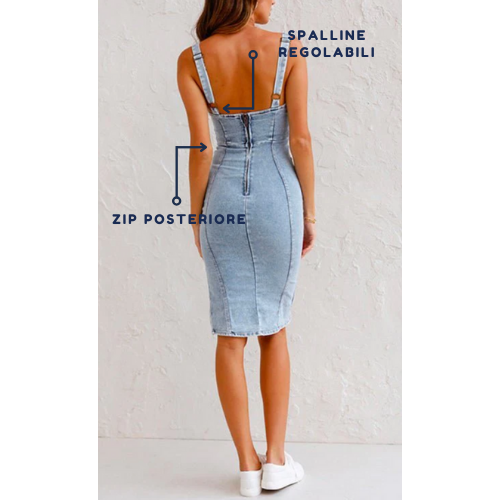 Drune | Denim Kleid mit Enganliegender Passform Die Ein Elegantes Aussehen Sicherstellt