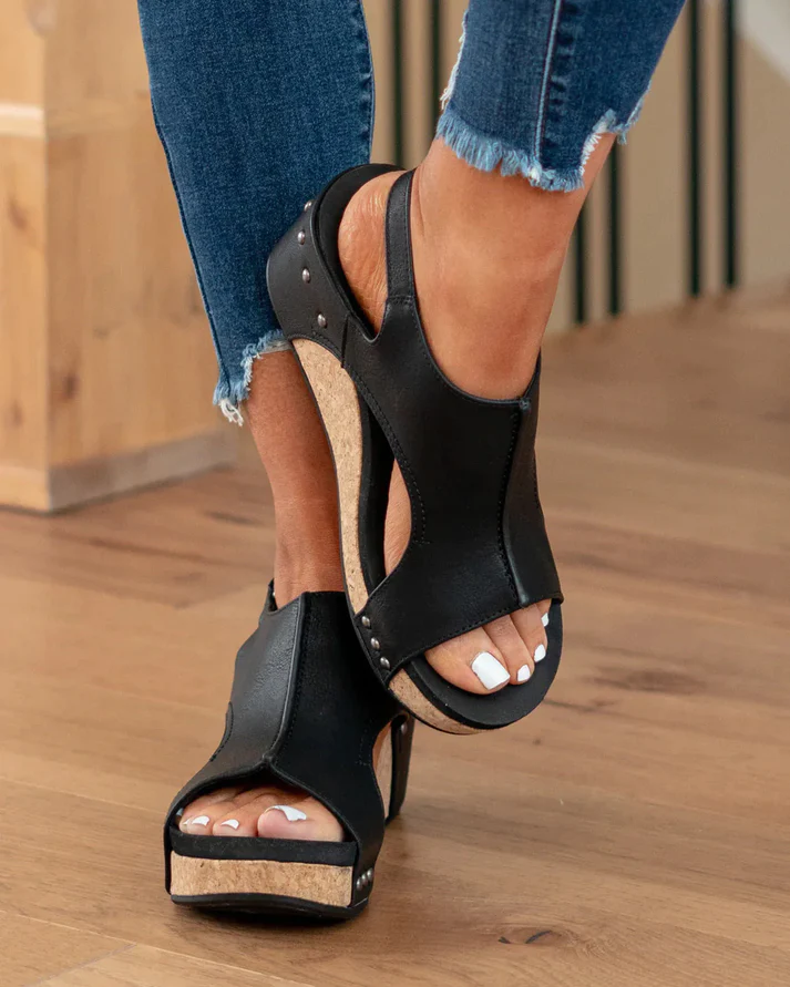 Drune | Trendige Damensandalen Mit Keilabsatz Und Ergonomischem Fußbett