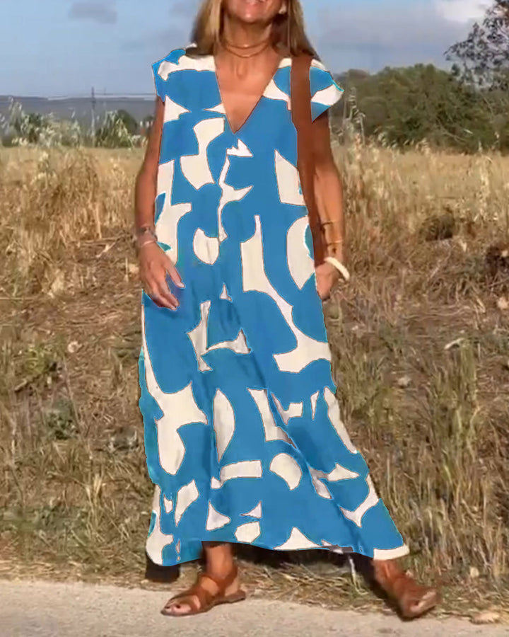 Drune | Damen Bedrucktes Langes Kleid