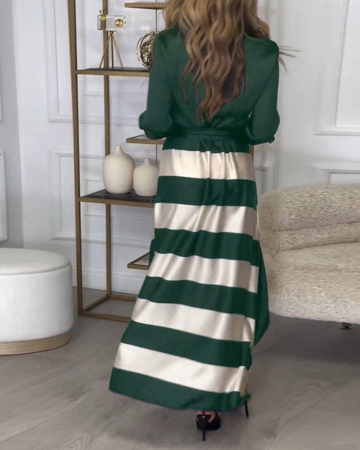 Drune | Kleid mit Streifenmuster und Reversriemen