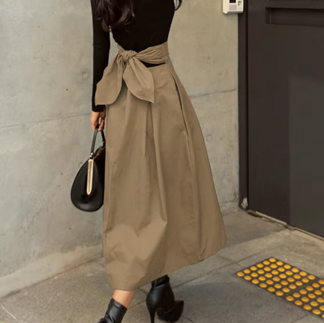 Drune | Eleganter Maxi Rock mit Schleifendetails für Damen