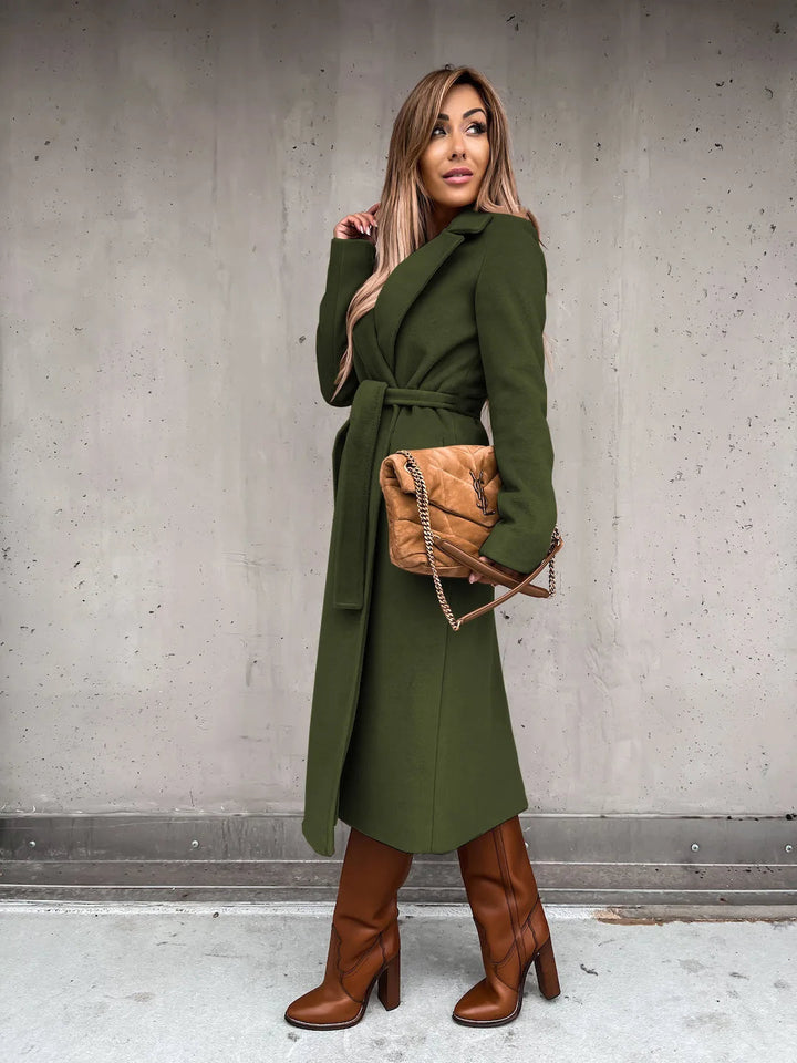 Drune | Stilvolle Wollmischung Damenjacke mit Gürtel