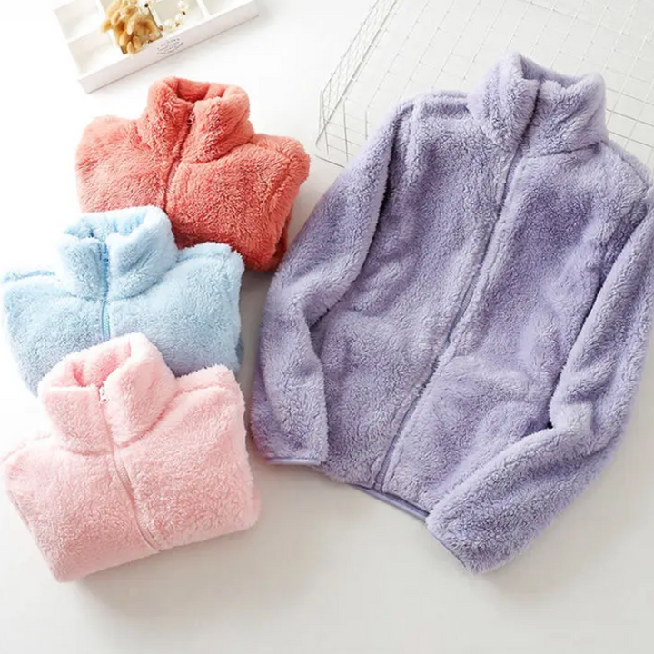 und flauschige Jacke mit Reißverschluss, Fleeceweste