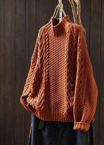 Drune | Locker Sitzender Hoher Hals Kabelstrickpullover Ideal für den Winter