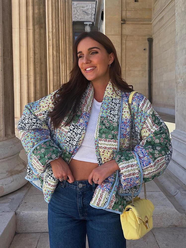 Drune | Vintage-Patchwork-Blumenjacke für Frauen
