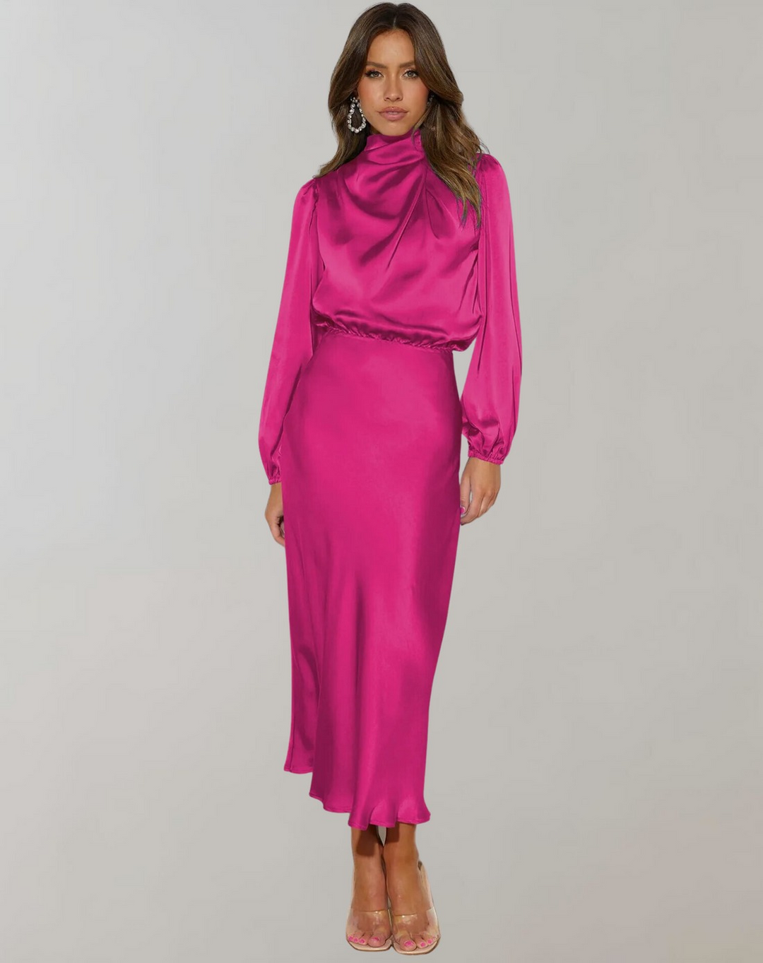 Drune | Elegantes Abendkleid für Damen Lang Langärmelig