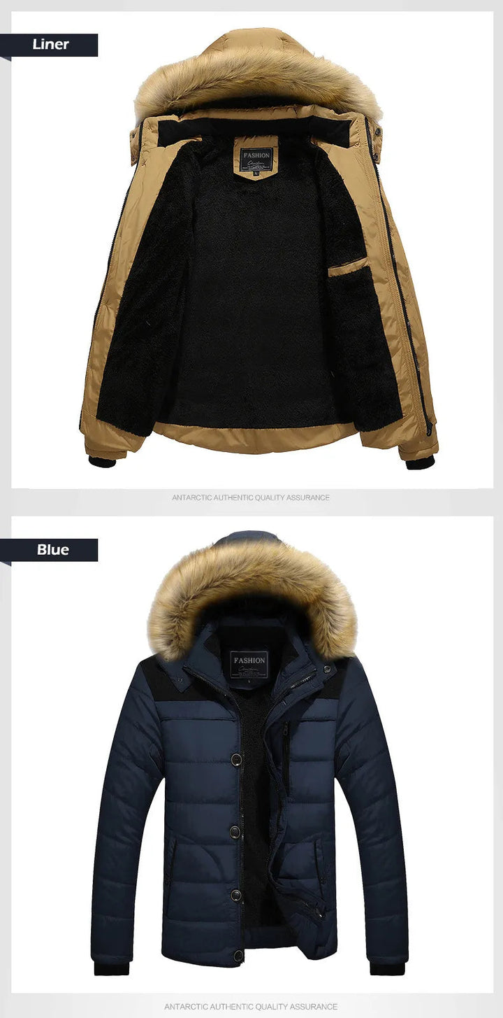 Drune | Herren Daunenjacke mit Pelzkragen