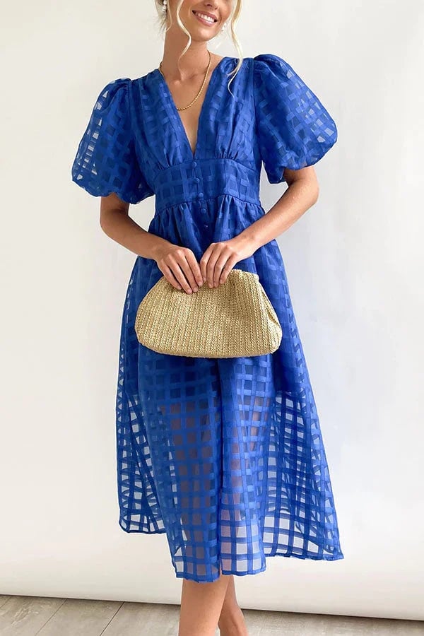 Drune | Midikleid mit Puffärmeln