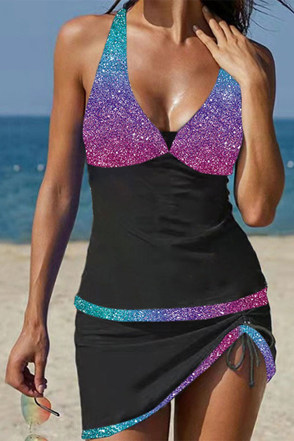 Drune | Julissa Leopard Vorderes Drawstring Tankini Set