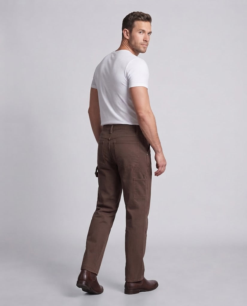 Herren Carpenter-Hose aus robustem Baumwoll-Twill mit weitem Bein Drune