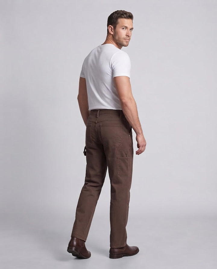 Herren Carpenter-Hose aus robustem Baumwoll-Twill mit weitem Bein Drune