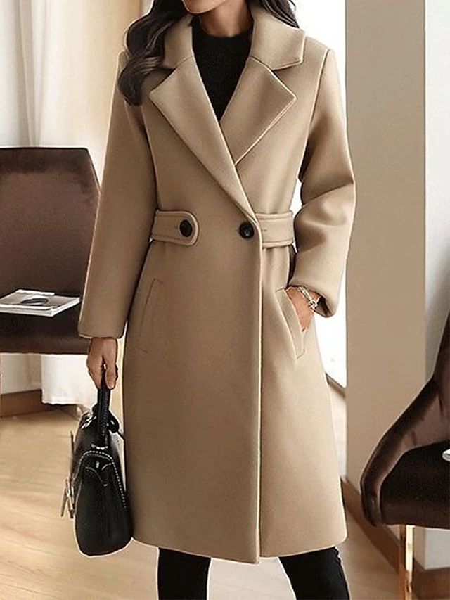 Drune - Winter Wollmantel Gürtel Slim