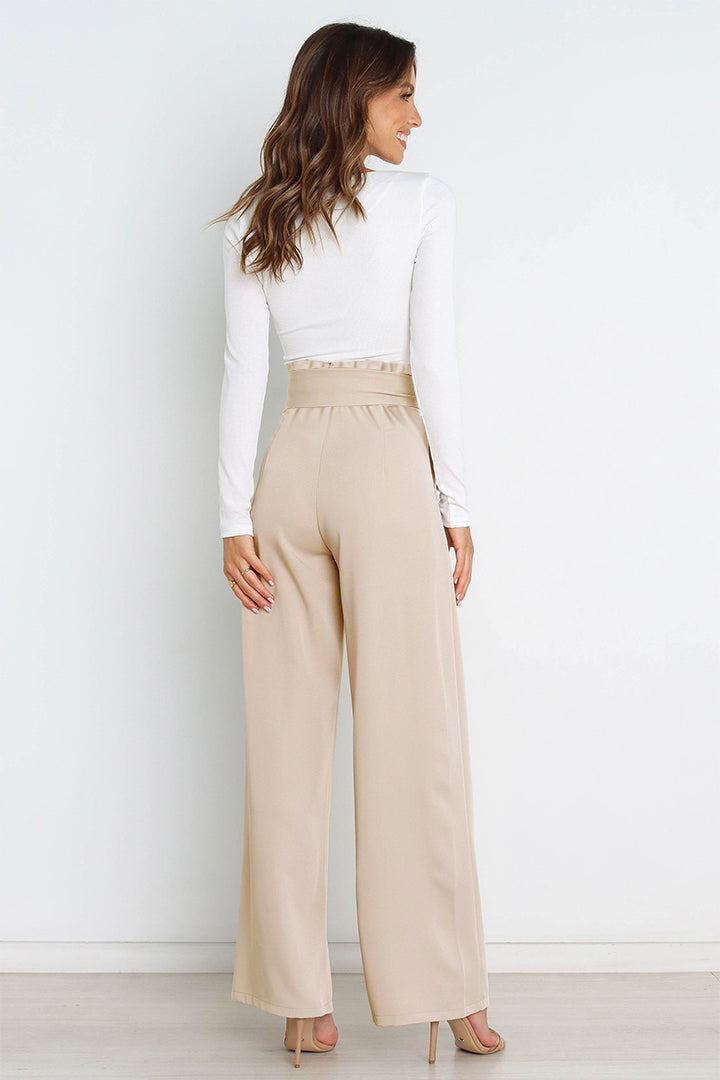 Drune | Hohe Taille Paperbag Hose mit Schleifendetail