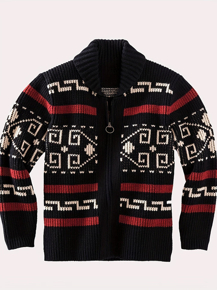 Drune | Lässige Herren-Strickjacke mit Reißverschluss