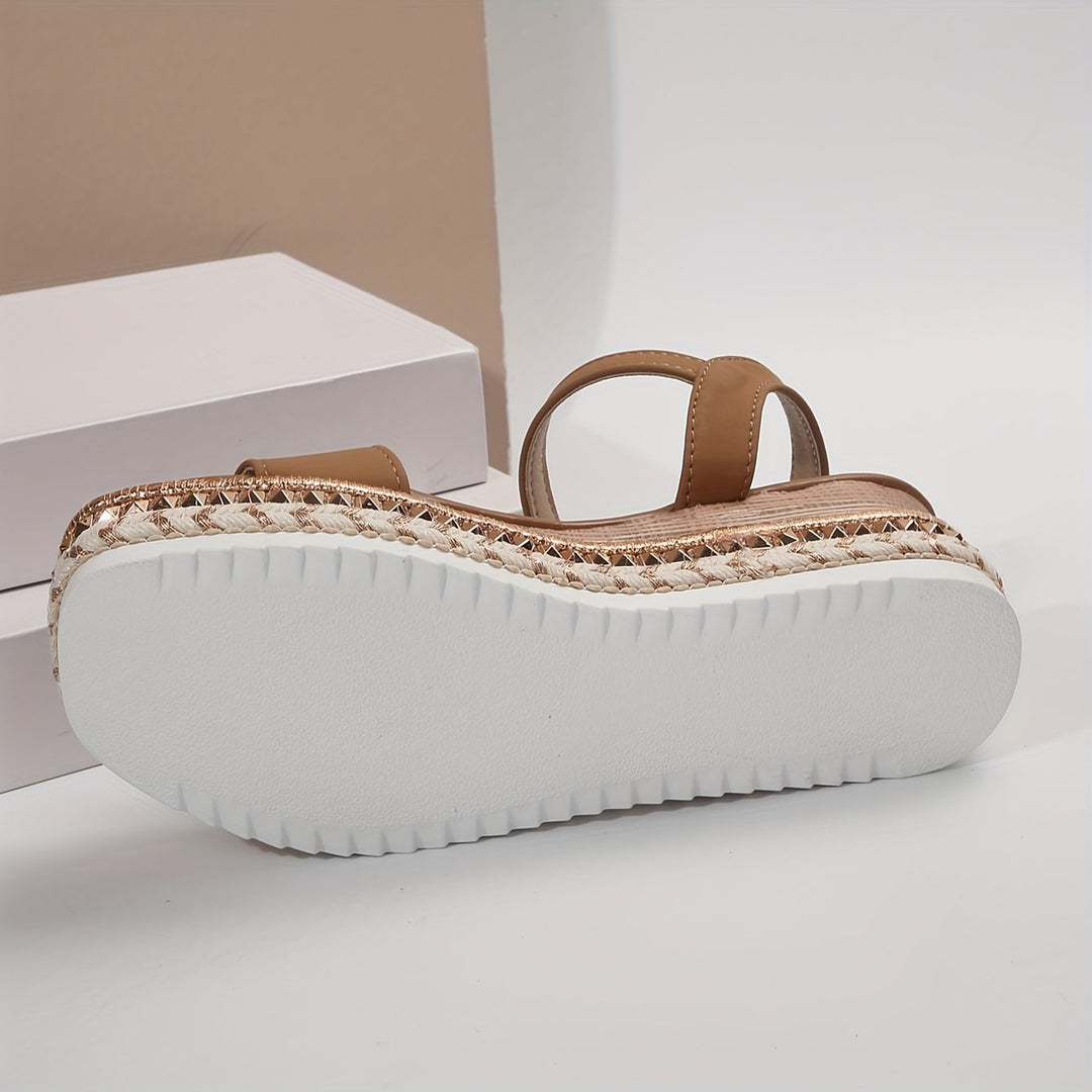 Drune | Elegante Damen Schnalle Komfort Plattform Sandalen