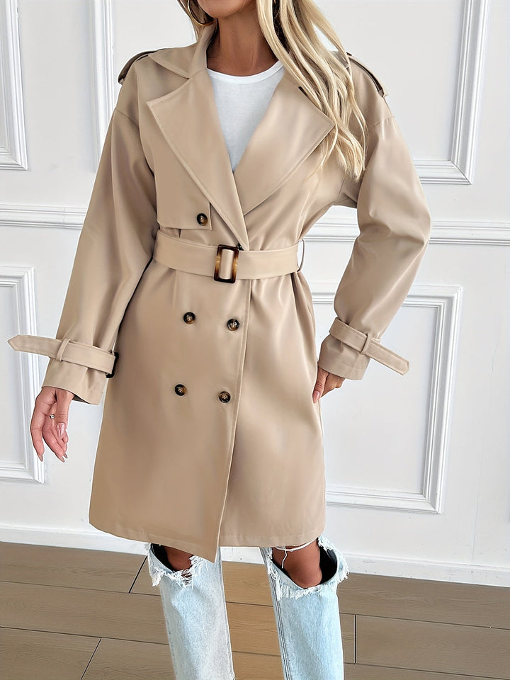 Drune | Gürteltrenchcoat mit langen Ärmeln für Frauen Perfekt für den Alltag