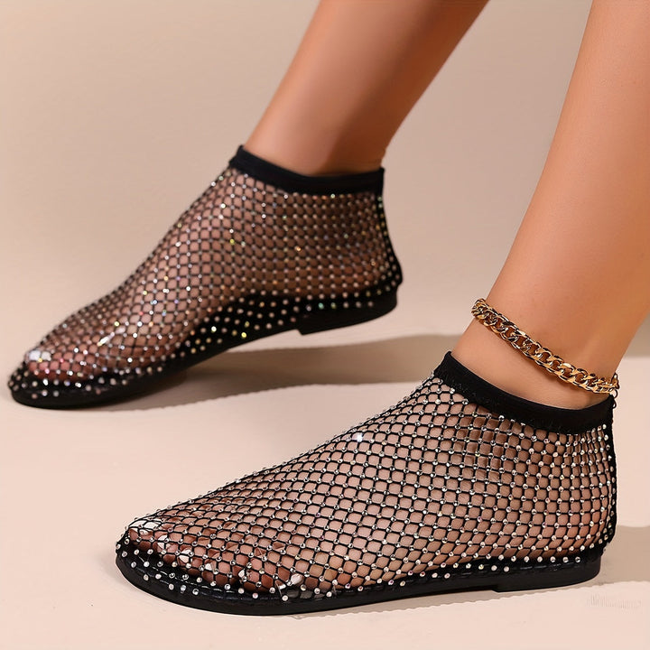 Drune | Konstruktion Strasa, Flache Schuhe, Durchsichtige Sandalen für Den Strand