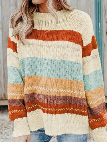 Drune | Gestreifter Strickpullover mit Rundhalsausschnitt