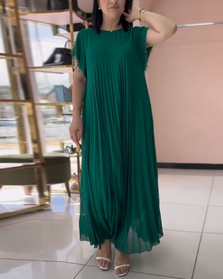 Drune | Kleid mit Kurzen Ärmeln und Falten
