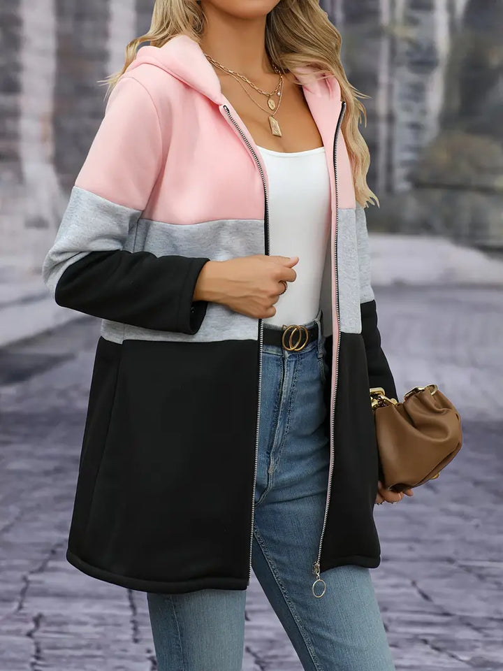 Drune | Eleganter Color Block Kapuzenpullover für Frauen