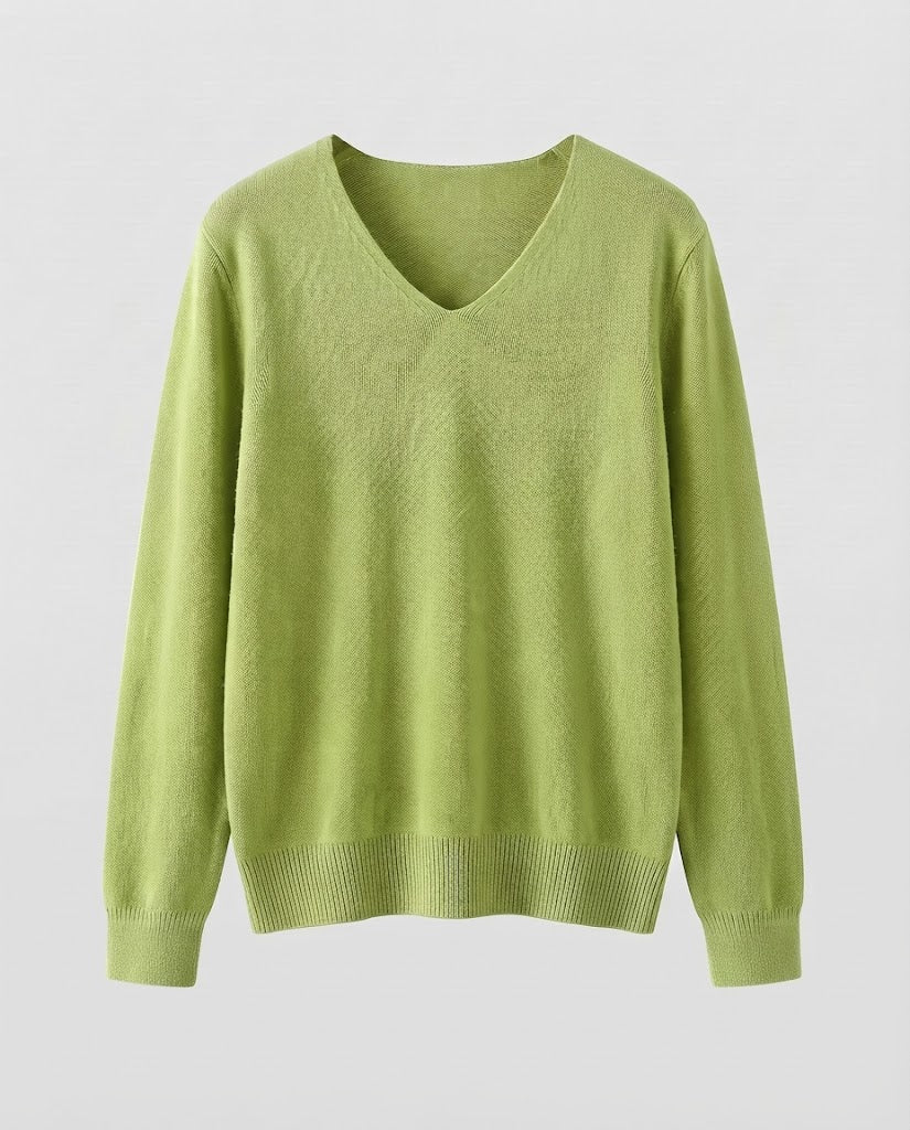 Damen Feinstrick-V-Ausschnitt-Pullover aus kuscheligem Angora-Mix Drune