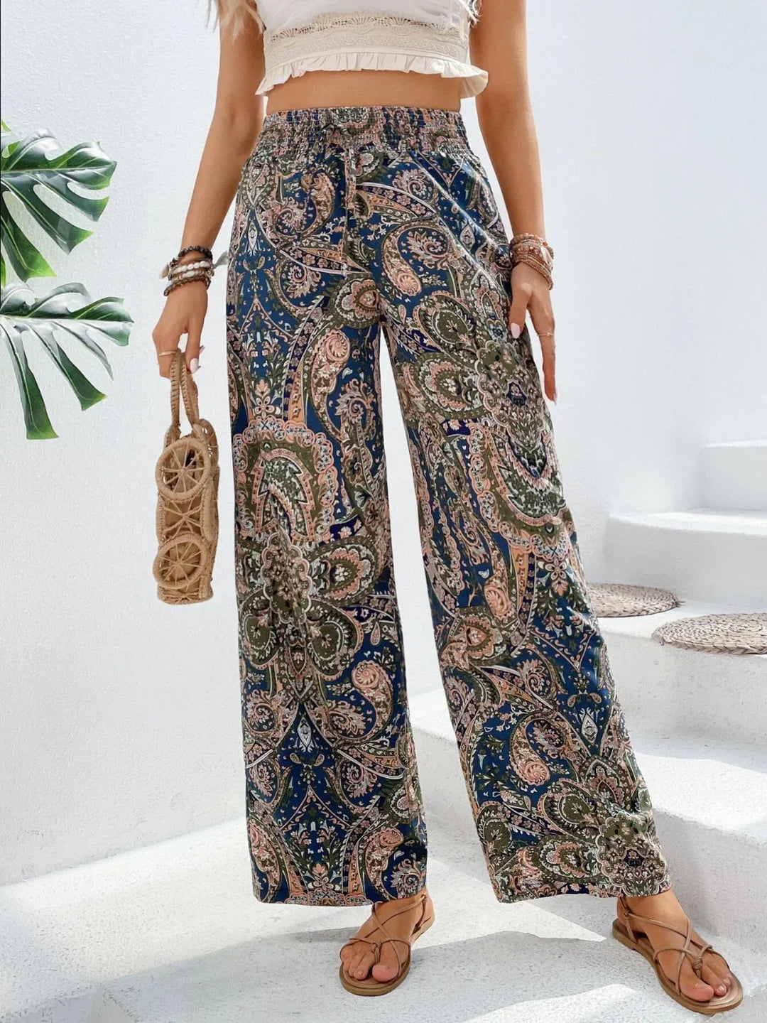 Drune | Elegante Bedruckte Weite Hosen