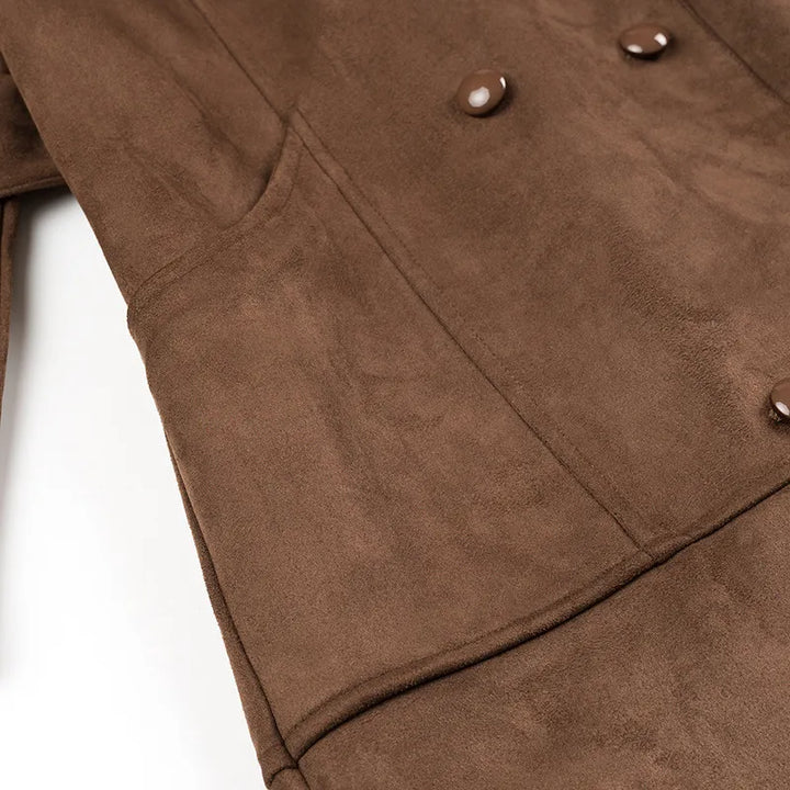 Drune | Trenchcoat mit doppelter Knopfleiste und Revers aus Velours Alana