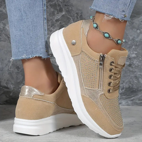 Drune - Glänzende Kristall-Keilsneakers