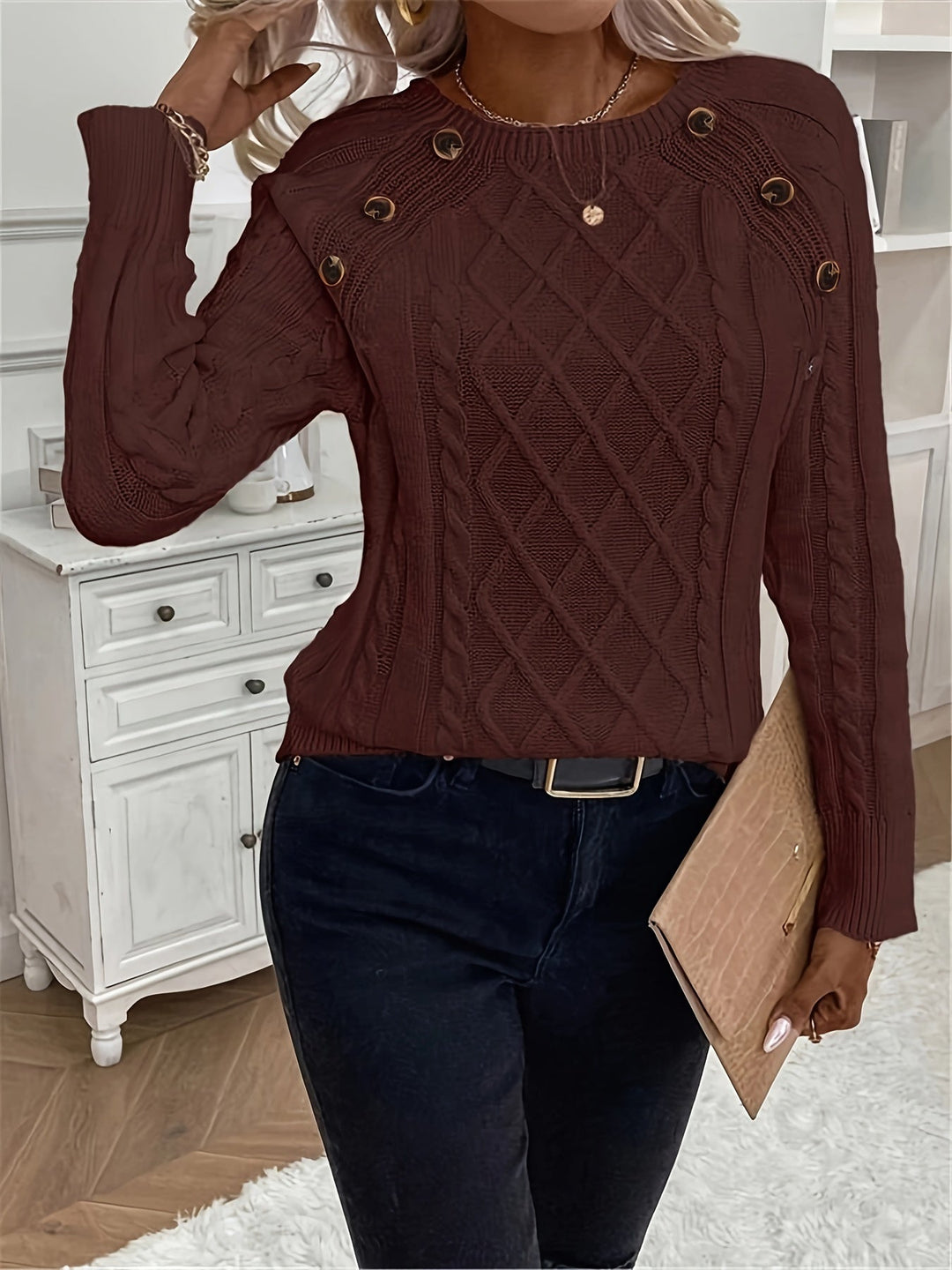 Drune | Kabelstrickpullover Damen