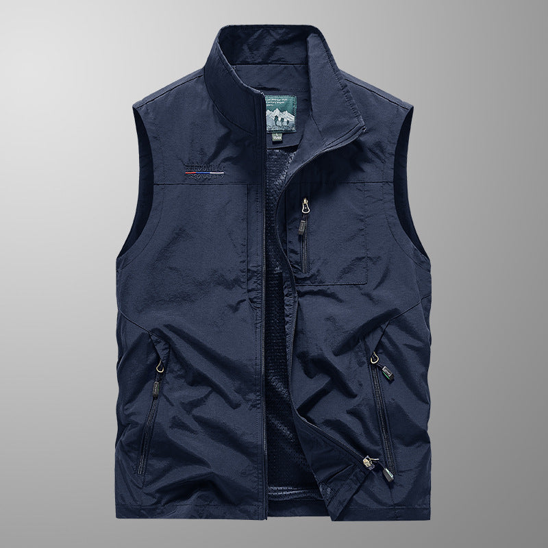 Drune | Herren Cargo Weste Mit Reißverschlusstaschen