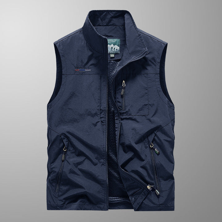 Drune | Herren Cargo Weste Mit Reißverschlusstaschen