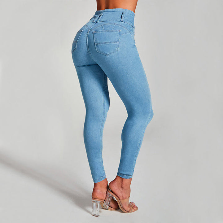 Drune hohe Taille Enge Stretch-Form und Hüft lifting Jeans