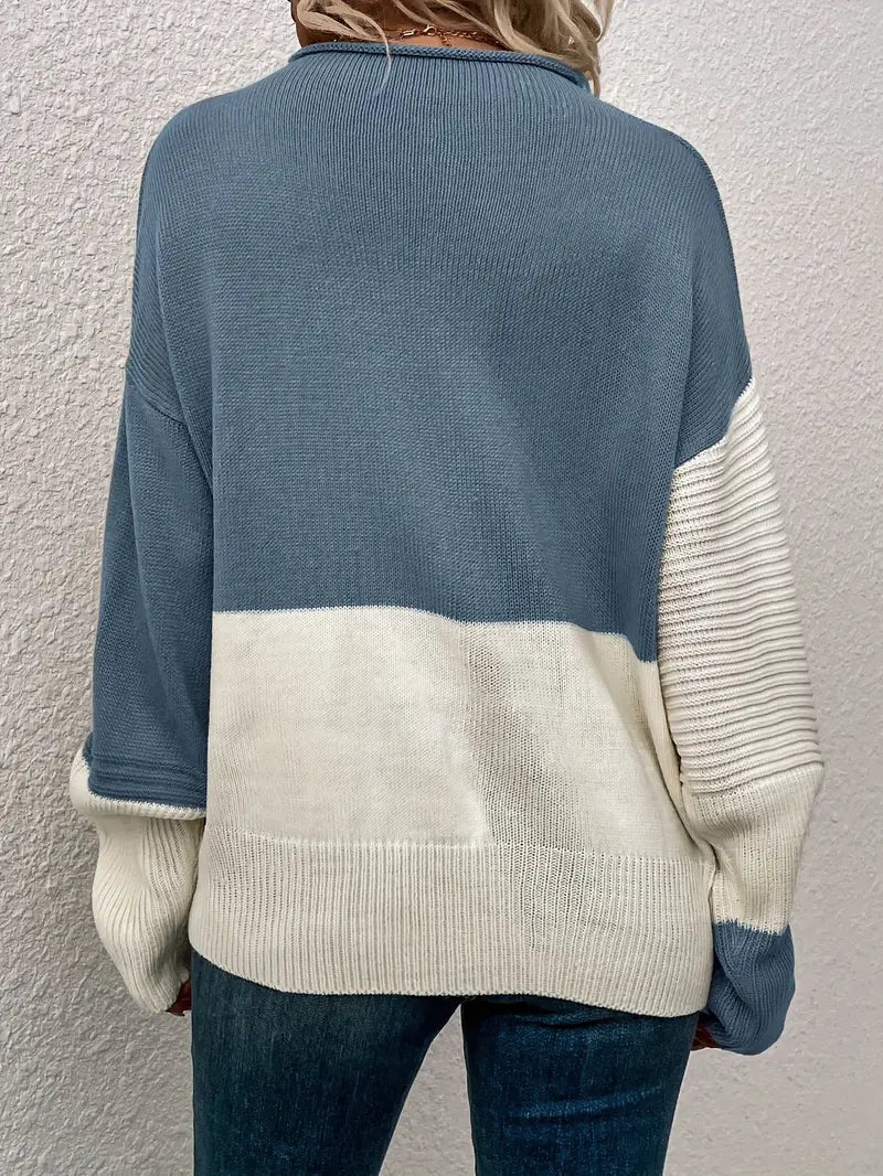 Drune | Farbblock Rundhals Pullover