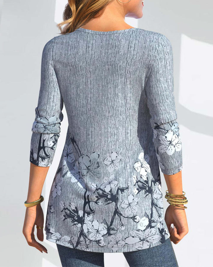 Drune | Bluse mit Blumendruck und Knöpfen