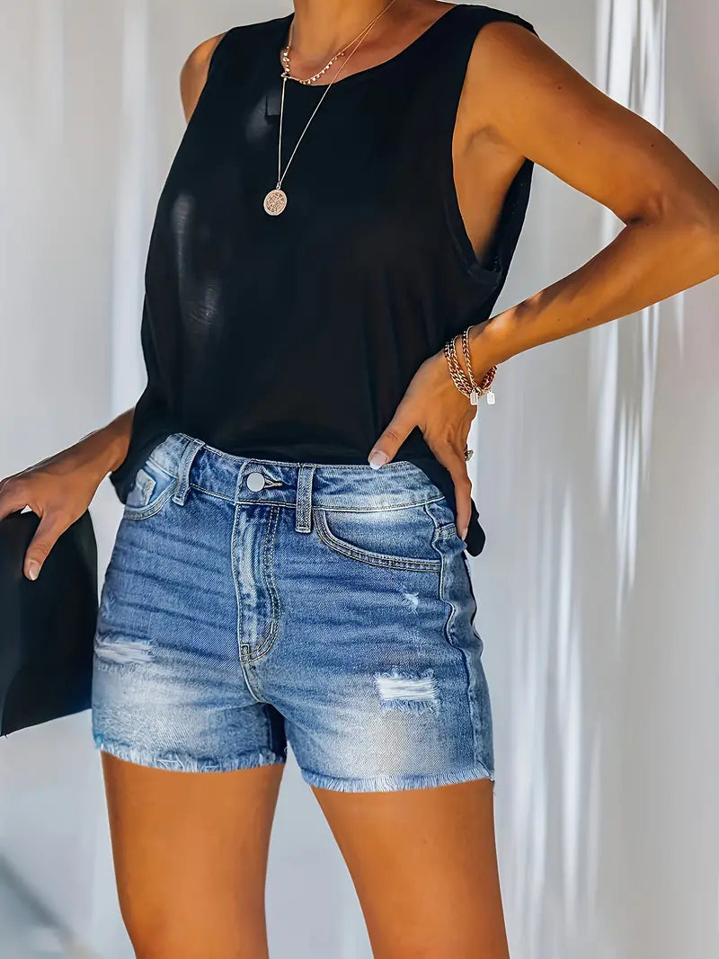 Drune | Frühling/Sommer Ripp-Denim-Shorts