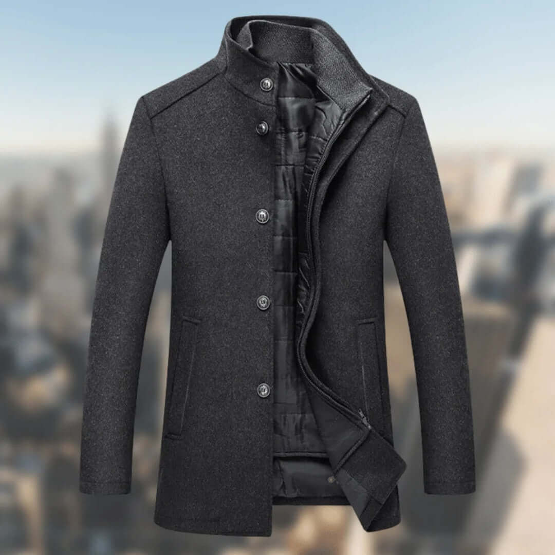 Drune | Herren Warmer Wintermantel mit Stehkragen