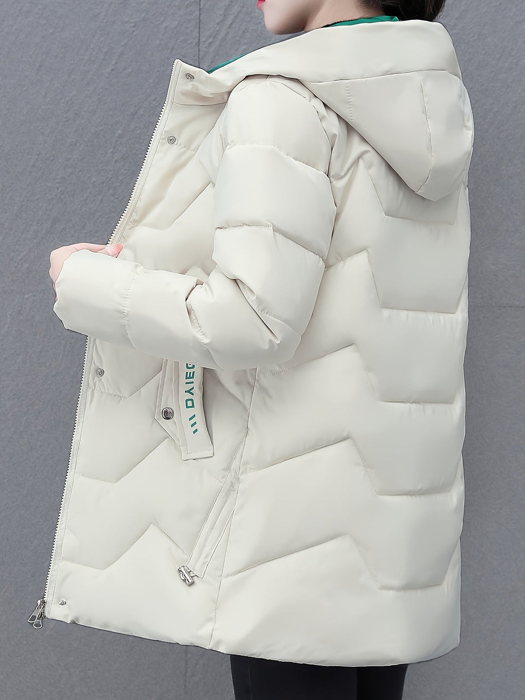 Drune | Langes, lässiges Damen-Daunenjacke mit Kapuze
