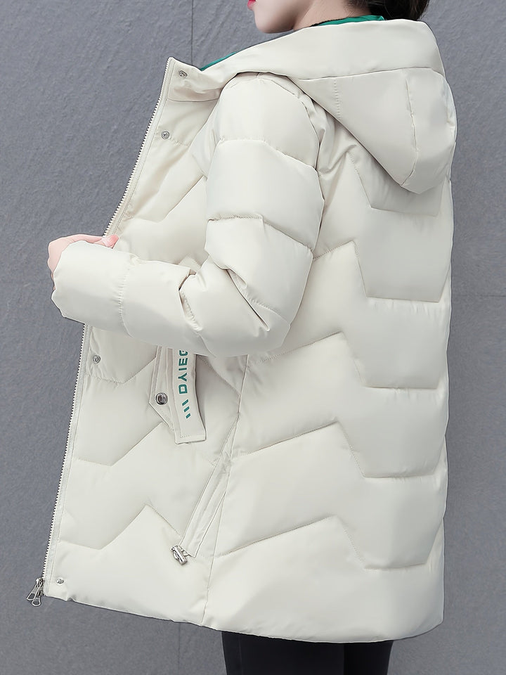 Drune | Langes, lässiges Damen-Daunenjacke mit Kapuze