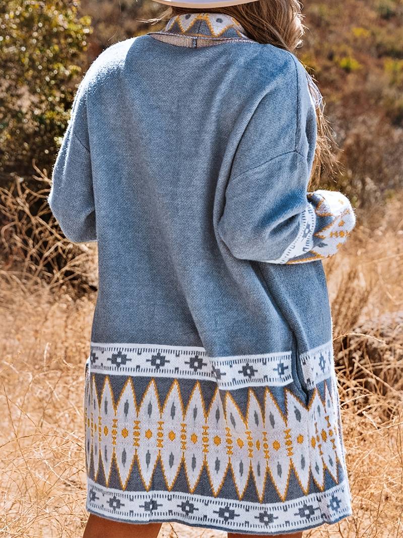 Drune - Aztekenmuster-Strickjacke