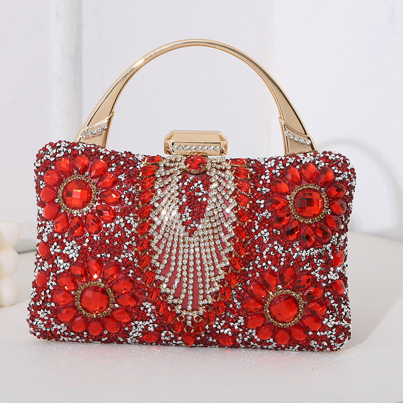 Drune metallische handgefertigte Diamant-inlay-Abendtasche