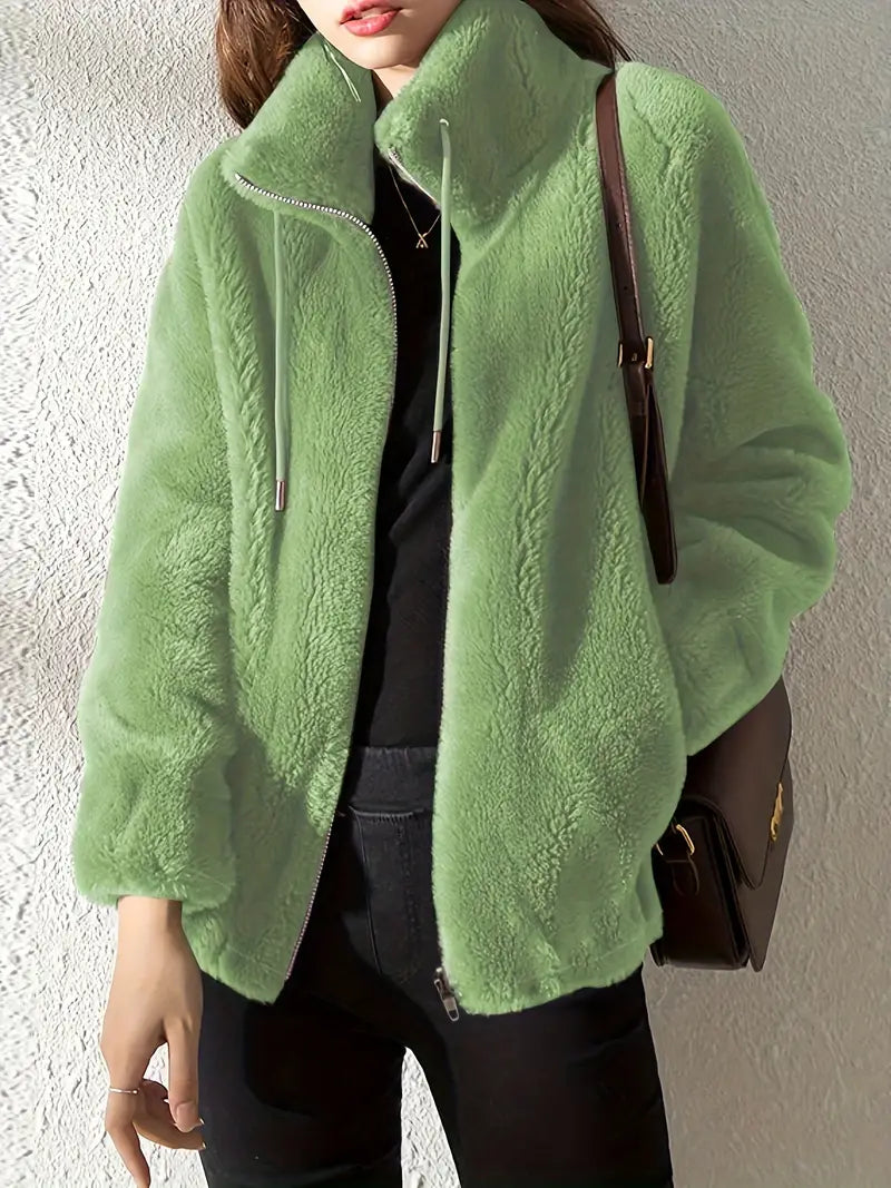 Drune | Jacke - Oversized Fit - Weiches Fleece - Hoher Kragen mit Reißverschluss - Lässiger Look