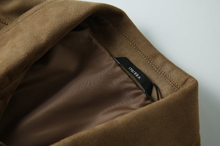 Drune | Lässige; Wildlederjacke mit Revers